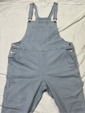 Universal Thread Blue and White Striped Bib Top